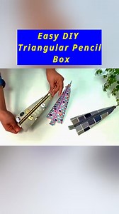 Easy DIY Triangular Pencil Box #pencilbox #diybox #pencilcase #fabricbox #pencase | All Girls' Things