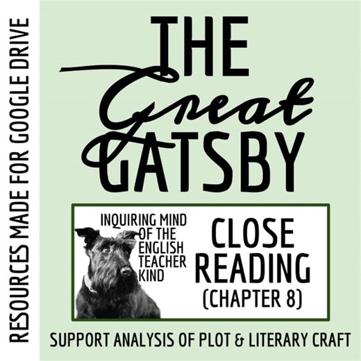 The Great Gatsby Chapter 8 Literary Analysis Worksheet (Google) | American Novel