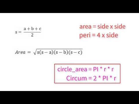 Using Macros Find Area and Perimeter of Triangle, Square, Circle: C Program