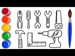 How to draw easy mechanical tool kit | easy drawing step by step for kids