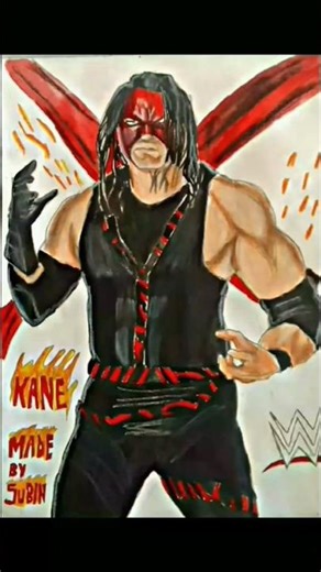 wwe kane fanart 😡👹#shorts #trending #youtubeshorts #shortsfeed #art #wwe #drawing #kane #usa