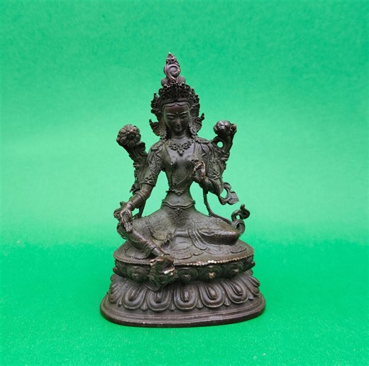 Vintage Bronze Green Tara Statue – Four-armed Avalokiteshvara Statue - Etsy