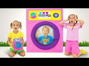 Alice saves toys with Magic Wash Machine story