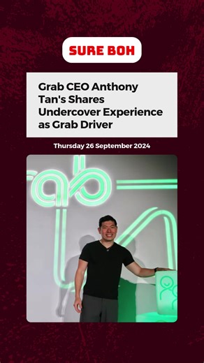 Grab's Co-founder and Group CEO, Anthony Tan, went undercover as a Grab driver in Singapore, emphasizing the importance of testing the Grab driver app in real-world conditions. #grab #sgnews #tiktoksg #sgtiktok #drivers