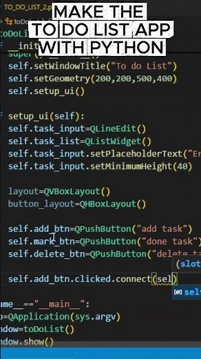 Python To-Do List App 📝 #Python #PyQt5 #Shorts