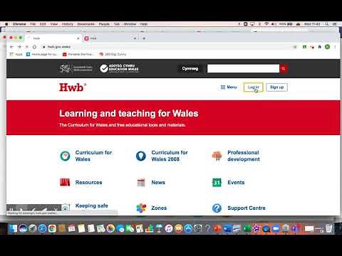 Getting to Hwb on a laptop