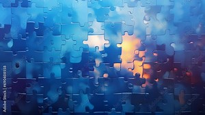 A puzzle of thoughts and data, merged into a seamless picture of humanAGI collaboration. Stock Video