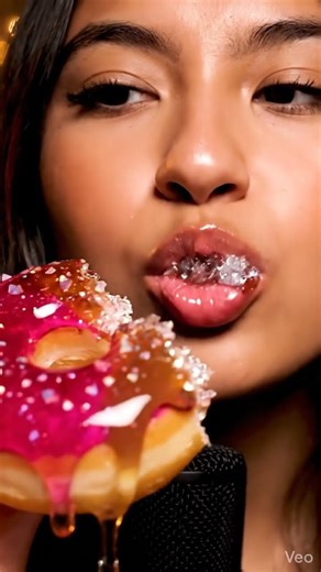 Eating Glass Donut 🍩 ASMR