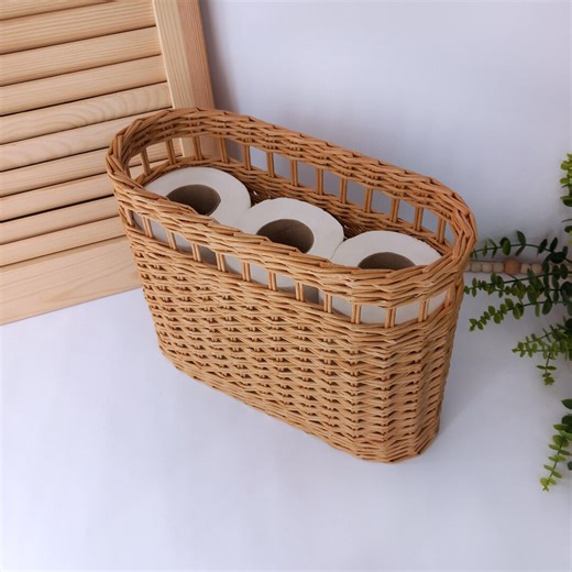 Toilet Paper Storage Basket: Handmade Bathroom Organizer - Etsy
