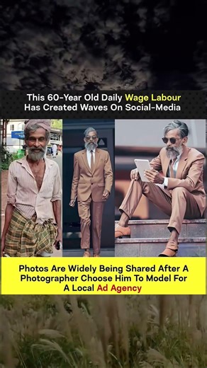 60-Year-Old Labourer Becomes a Model 😳 | Internet Is Loving His Style#ViralStory