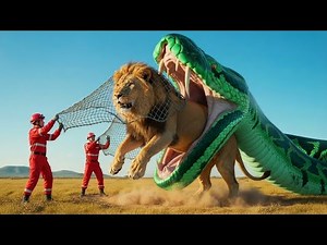 Wildlife rescue a giant python attacks a lion — what happens next will melt your heart
