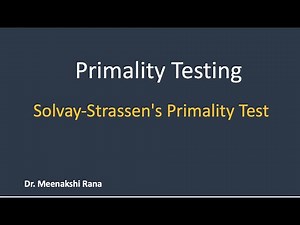 Primality |Part 2| Solvay-Strassen's Primality Test