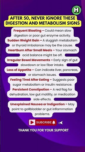 After 50, Never Ignore These Digestion and Metabolism Signs | Senior Health Tips