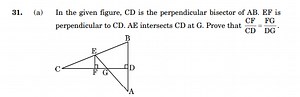 (a) In the given figure, C D is the perpendicular bisector of A... | Filo