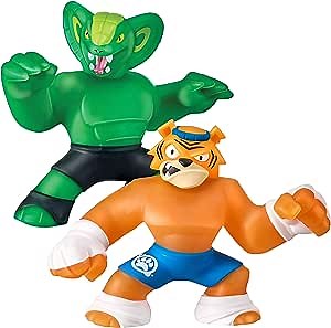 Heroes of Goo Jit Zu 2 Pack of Glow in The Dark Action Figures, Tygor Vs Viper