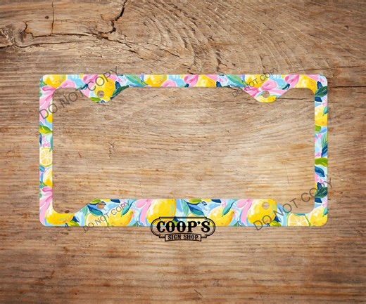 Sweet Lemon Bows License Plate Frame - Car Accessories - Car Plate Frame - Auto Tag Frame - Etsy