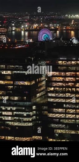 Corporate Buildings In Rio De Janeiro Brazil. Illuminated Ferris Wheel Landscape. Downtown District. Highrise Buildings. Corporate Buildings In Rio De Janeiro Brazil. Night Life Tourism Stock Video Footage - Alamy
