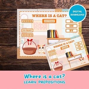 Where Is the Cat? | Prepositions Game for Kids