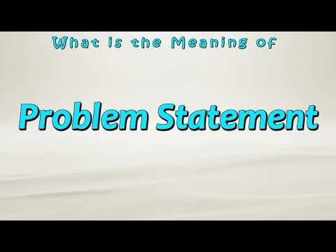 What is the Meaning of Problem Statement