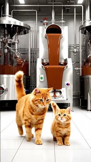 Orange Cats Visit Chocolate Factory! 🍫 #cat #funnycats