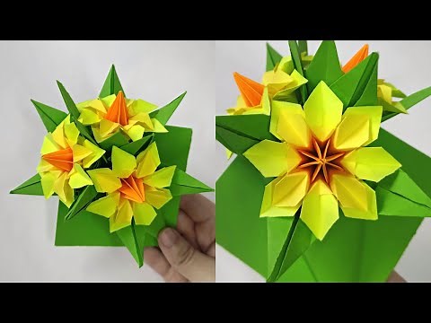 Origami flower bouquet | How to make a paper bouquet