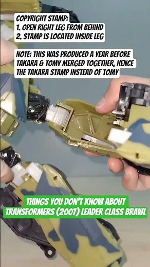 Things You Don't Know About Transformers (2007) Leader Class Brawl: Copyright stamp