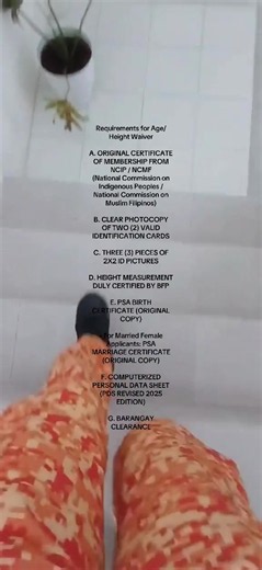Requirements for BFP Applicants Age/Height Waiver