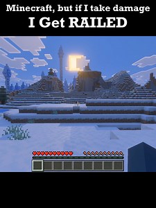 Minecraft but if I take Damage I Get Railed #minecraft #challenge #funny #memes #fyp
