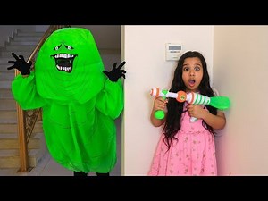 شفا وسوسو يقضوا على وحش السلايم !! Shfa fights slime monster