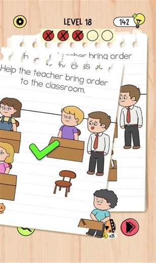 Brain Test 5 Level 18 | Help the teacher bring order to the classroom | Walkthrough