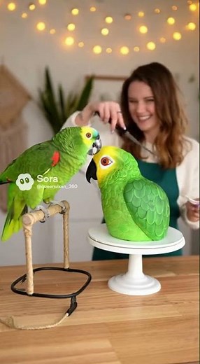 Pet Parrot's Hilarious Birthday Cake Reaction