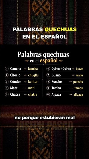 QUECHUA WORDS IN SPANISH