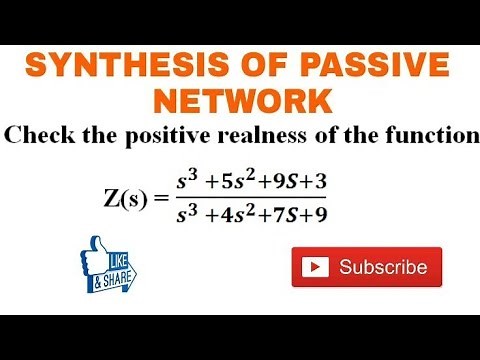 9. Numerical Problem on Positive Real Function || Testing of Positive Realness||