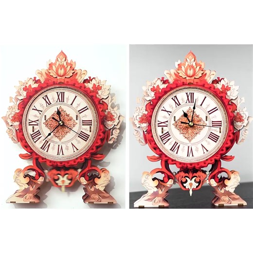 12 reactions |  Add a Touch of Timeless Elegance  Looking for a gift that truly stands out? Meet the Fire Flame Flower DIY Wooden Clock – a 3D puzzle that turns into a real, working timepiece.  Exquisitely carved floral details 里 No glue needed – slot & snap design ⏰ Actually ticks – both art and function in one!  Perfect for crafters, home décor lovers, and thoughtful gift-givers. | Woodbests | Facebook