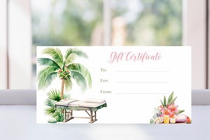Printable Spa Day Gift Certificate Template, Tropical Design (corjl) - Etsy