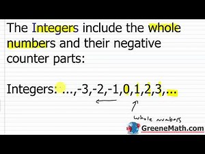 Pre-Algebra Lesson #17 Introduction to Integers