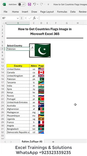 11K views · 38 reactions | How to Get Countries Flags Image in Microsoft #Excel 365 =IMAGE("https://flagcdn.com/72x54/"&C13&".png",B13,1) =XLOOKUP(B7,Data[Country],Data[Flags]) | Excel Basement | Facebook
