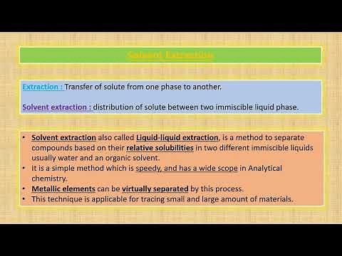 Solvent Extraction - Lecture 1 (BNU, BCU) - Introduction (Definition and Basic Procedure)