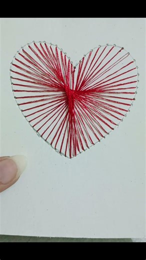 DIY Heart Thread Card idea❤️✨ #shorts #diy #thread #art
