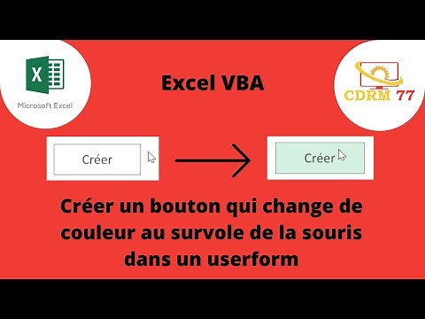 Excel VBA - Comment créer un bouton qui change de couleur au survol de la sourie dans un formulaire