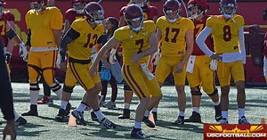 USC spring practice No. 12: Moss headlines day for Trojan QBs