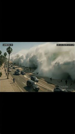 REALISTIC CCTV Footage of Tsunami Hitting LA Beach 🌊