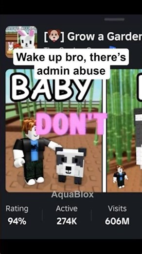 “Wake up bro, time for Admin Abuse” #growagarden #roblox