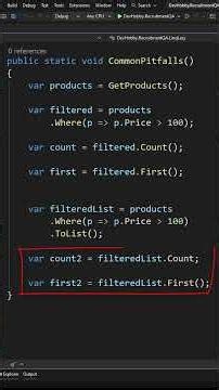 LINQ odpytuje baze dwa razy — widzisz gdzie? 🔍 #csharp #linq