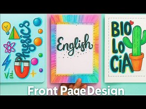 “Beautiful Front Page Design for Notebook ✏️ Easy Cover Art for Students”