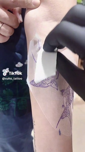 Swallow Tattoo Design Inspired by Van Gogh