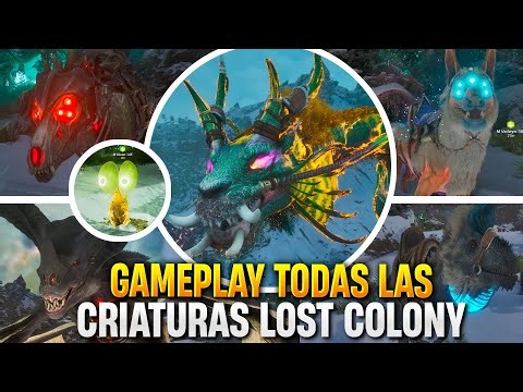 GAMEPLAY TODOS LOS DINOS NUEVOS ARK LOST COLONY SOLWYN MALWYN GLOON AURELIAX GIGADESMODUS CRIATURAS
