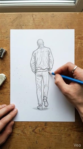 Full Body Action Drawing – Walking Away (Pencil Tutorial)