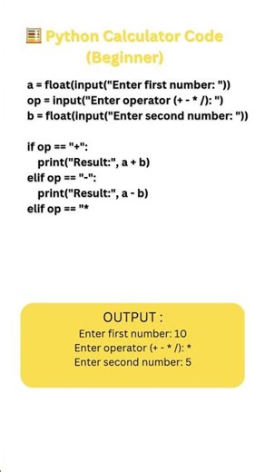 Calculator in Python 🧮 | Python Short Tutorial #shorts #datascience #education #pythoninhindi