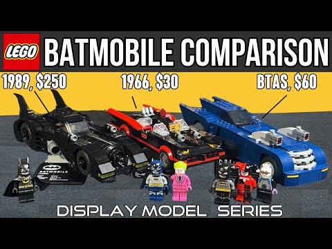 COMPARISON: EVERY LEGO Batmobile "Display Model" EVER MADE (1989, 1966, BTAS)